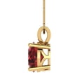 thumbnail image 3 of 3 ct Brilliant Round Cut Solitaire Natural Garnet 18K Yellow Solid Gold Everyday Affordable Designer Necklace Pendant with 18" Chain, 3 of 7