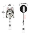 thumbnail image 4 of WIRESTER Set 2pcs Design Acrylic Key Card Holder Belt Clip Reel Id Badge Retractable - Gray Fawn Siberian Husky Dogs, 4 of 6