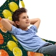 thumbnail image 1 of Fruit Lounger Chair Bag, Hand Drawn Like Oranges and Lemons Illustration on Polka Dotted Background, High Capacity Storage with Handle Container, Lounger Size, Dark Teal Multicolor, by Ambesonne, 1 of 5