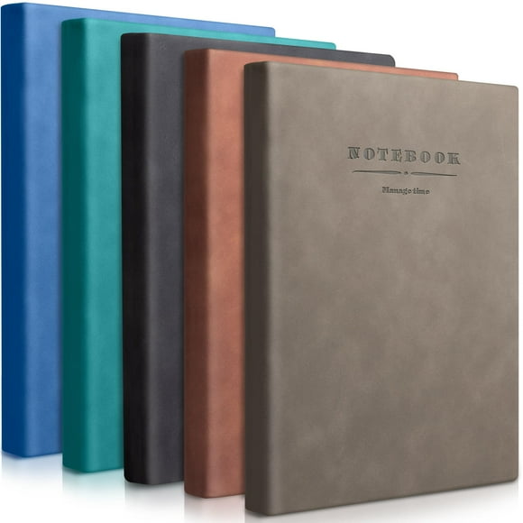 SATINIOR 5 Pack Carnets A4 Grand Journal 360 Pages Cuir Couverture Souple Rigide Carnets Papier Épais Ligné Bloc-Notes pour Voyage Bureau