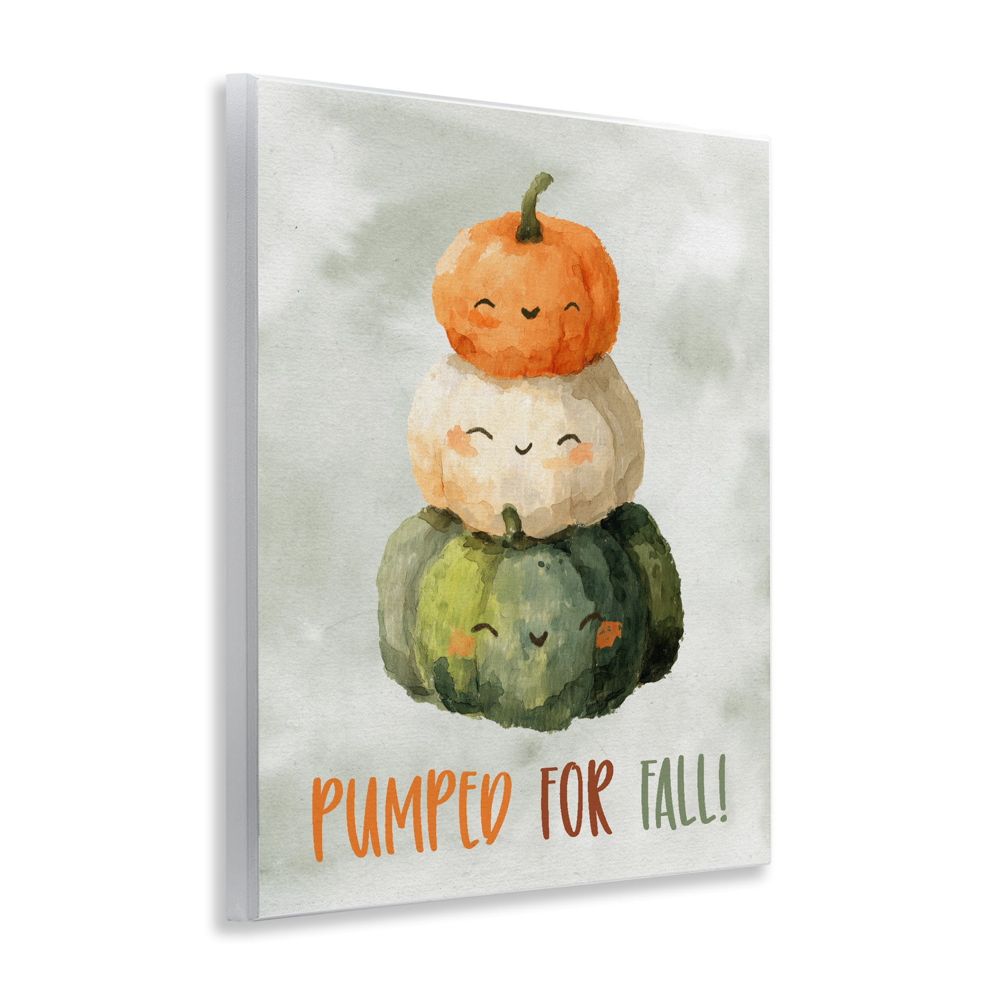 Stupell Industries Smiling Pumpkins Pumped For Fall Wall Plaque Art, design by Ziwei Li