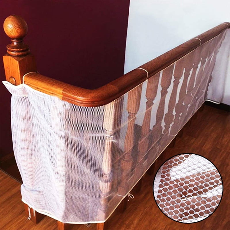 Child Safety Stairs Net,3+2m Indoor Balcony and Stairway Safety Net,Baby Toddlers Kids Pet Banister Stair Net Protector Balcony/Stair Railing Safety Net for Kids Pet Toy Safety