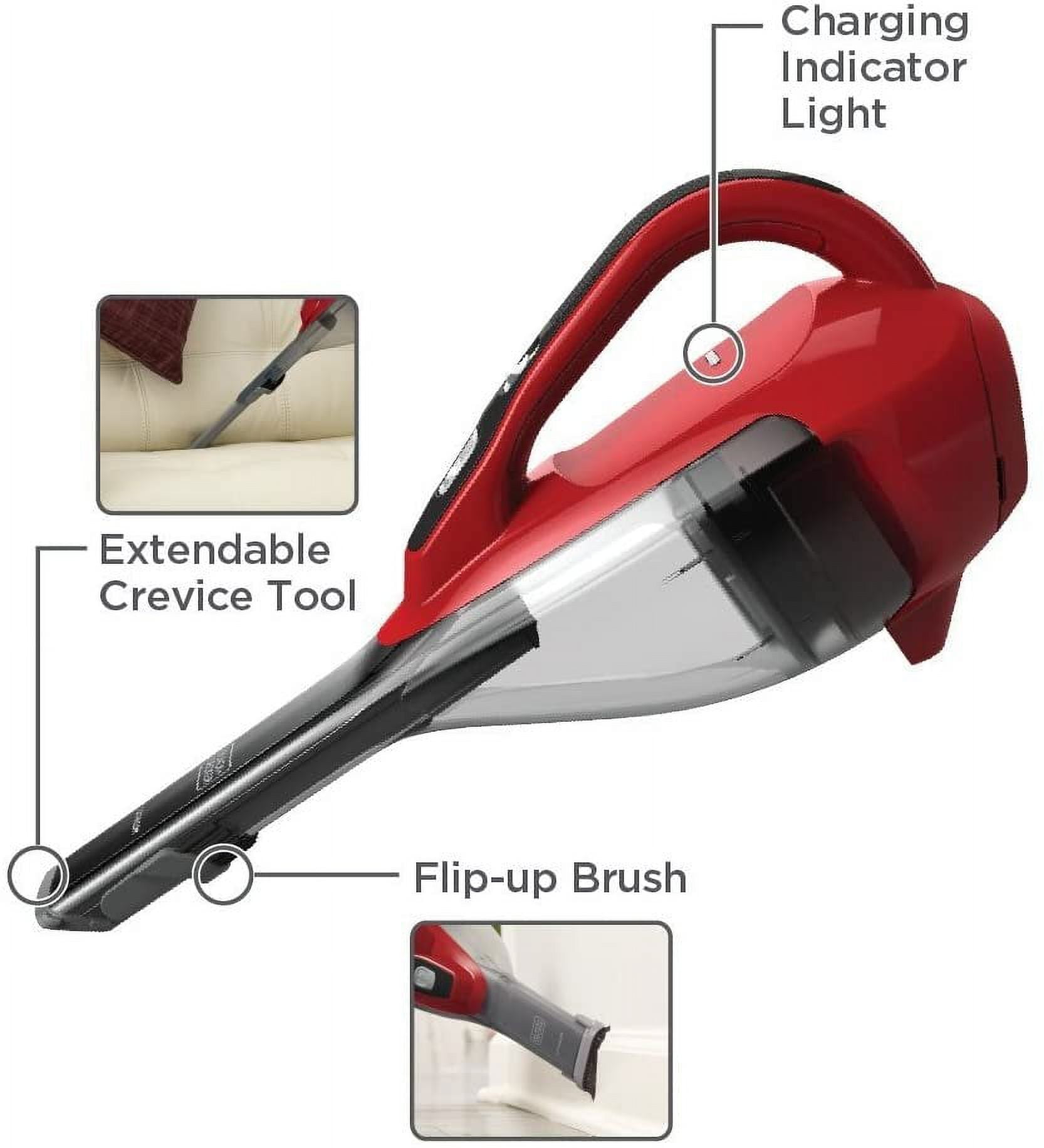 BLACK+DECKER Dustbuster Handheld Vacuum, Cordless, Chili Red with  Replacement Filter (HLVA320J26 & VLPF10)