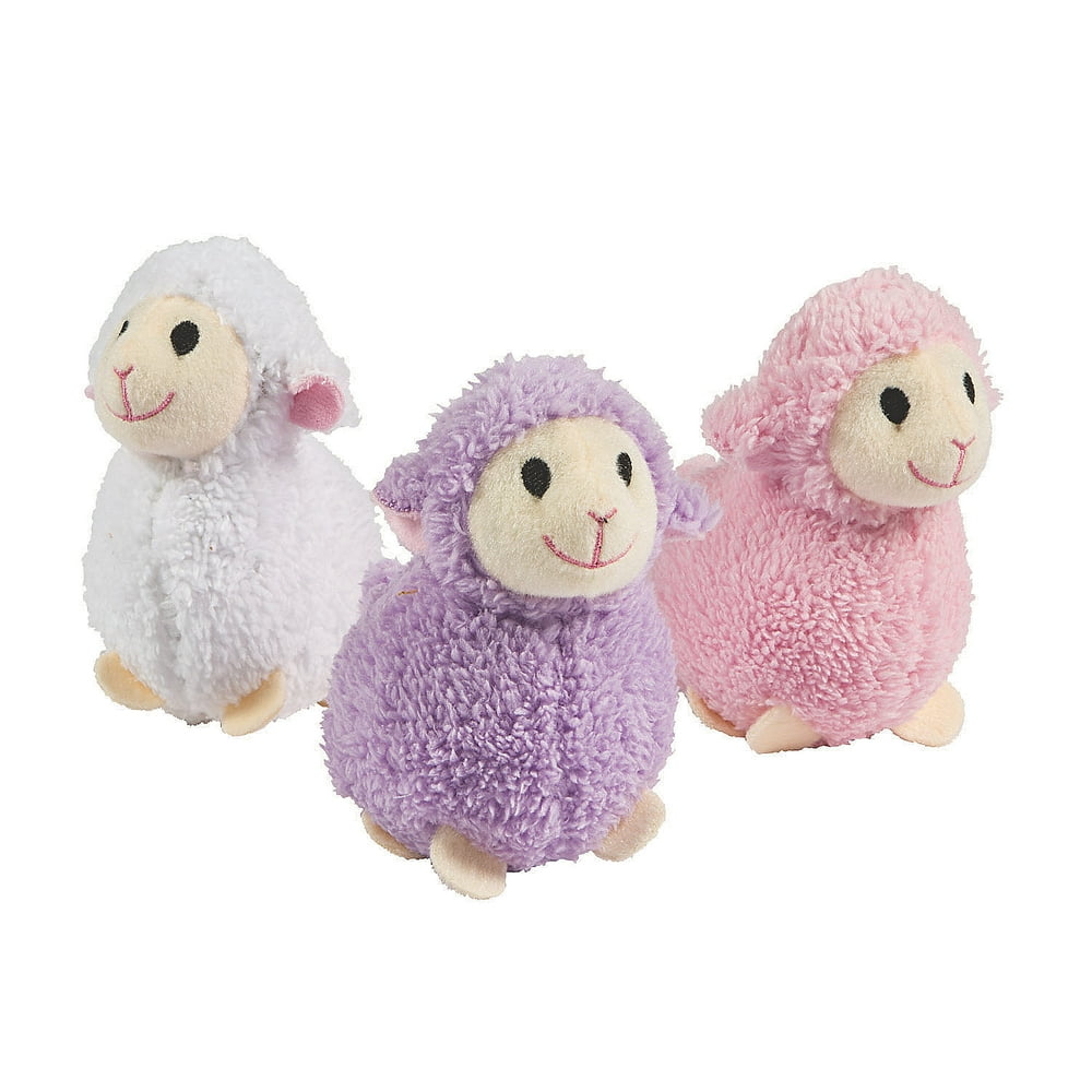 Easter Plush Soft Lambs Party Favors 12 Pieces