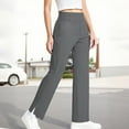 thumbnail image 2 of Hinvhai Girls Dress Work Pants High Waisted Flare Casual Slacks Stretchy Boot Cut Yoga Trousers Gray 7 Years, 2 of 9