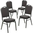thumbnail image 1 of 4 Pk. HERCULES Series Crown Back Stacking Banquet Chair in Gray Fabric - Silver Vein Frame, 1 of 9