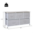 thumbnail image 6 of Demi Bonn 5-Drawer Dresser, Fabric Storage Tower for Bedroom, Hallway, Entryway, Closet, Steel Frame, Wood Top, Easy Pull Handle, Gray, 6 of 10