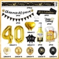 thumbnail image 2 of YANSION 40th Birthday Decoration for Men, 40th Black Gold Balloons with Cheers to 40 Years Banner, Beer & Beer Mug Foil Balloons, Number 40 Foil Balloons for Birthday Party Decorations, 2 of 7
