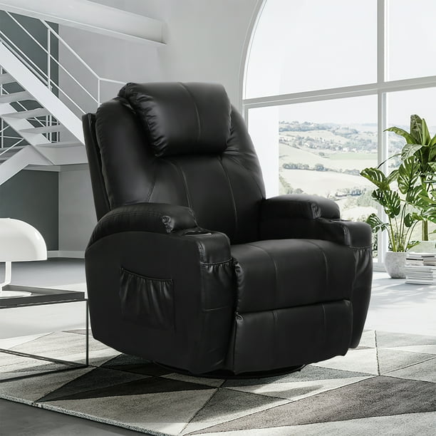 Danrelax Massage Recliner Chair, PU Leather Ergonomic Lounge, Vibrating