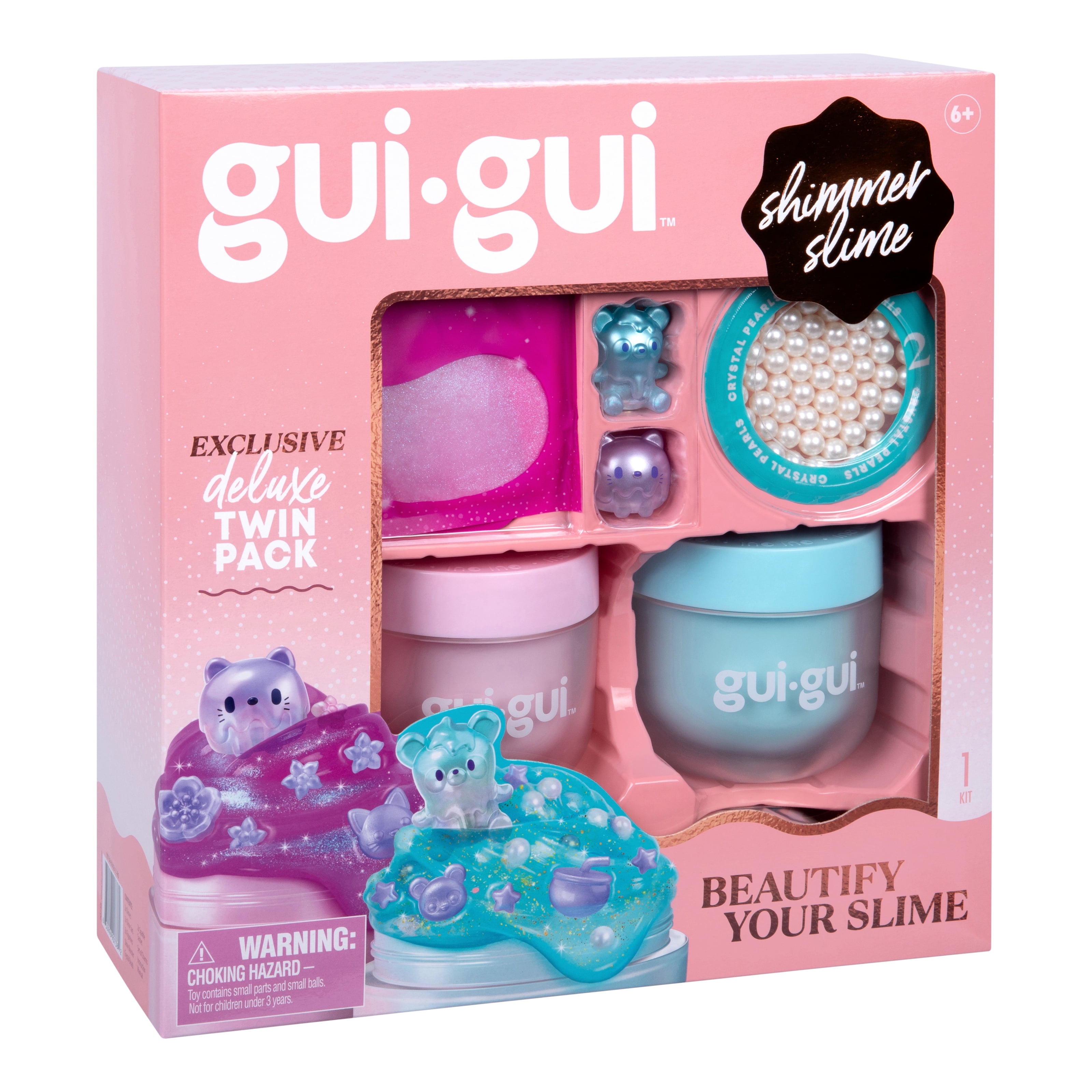 Gui Gui Shimmer Deluxe Duo Pack, 2 Iridescent Slimes, Level up Your Slimes,  Ages 6+