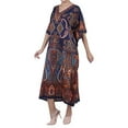 thumbnail image 6 of Miss Lavish London Long Dresses for Women Summer Ladies Kimono Maxi Style Kaftans for Regular to Plus Size Maxi Dress, One Size, 104-Blue, 6 of 6