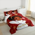 thumbnail image 2 of Manfei Xute Black Girl King Size Comforter Sets,White Angel Wings Bedding Comforter Set,Merry Christmas Bedding Set For Kids Teens,Breathable Home Decor Reversible,3pcs, 2 of 7
