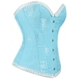 thumbnail image 4 of Reduced Price,Women's Mesh Chest Support Top, Solid Color, Strapless, Gathered, Shaping, Comfortable, For Sports, Workout, Exercise Elegant Design|100%Polyester,Light Blue,Sopatenor, 4 of 9