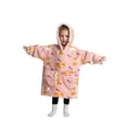thumbnail image 3 of Oversized Wearable Blanket Hoodie For Adult Kids - Big Hooded Sherpa Junior Sweatshirt With Front Pocket, 3 of 5