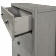thumbnail image 4 of Camaflexi Hampton Five-Drawer Wood Chest, Solid Wood Dresser Organizer, Granite Grey Finish, 4 of 12