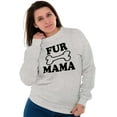 thumbnail image 3 of Fur Mama Cute Pet Owner Cat Dog Mom Women Crewneck Sweatshirt Brisco Brands S, 3 of 6