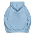 thumbnail image 3 of Pullover Hoodie with Adjustable Drawstring Hood and Front ESSENTIALS Lettering Print Casual Loose Fit Design Blue XL, 3 of 7