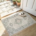 thumbnail image 3 of Lahome 2'x3'Washable Vintage Boho Area Rug,Non-Slip, Soft Ultra-Thin Low-Pile Mat for Kitchen, Bathroom,Bedroom Entrance,Ideal Foyer Decor, Grey/Brown, 3 of 9