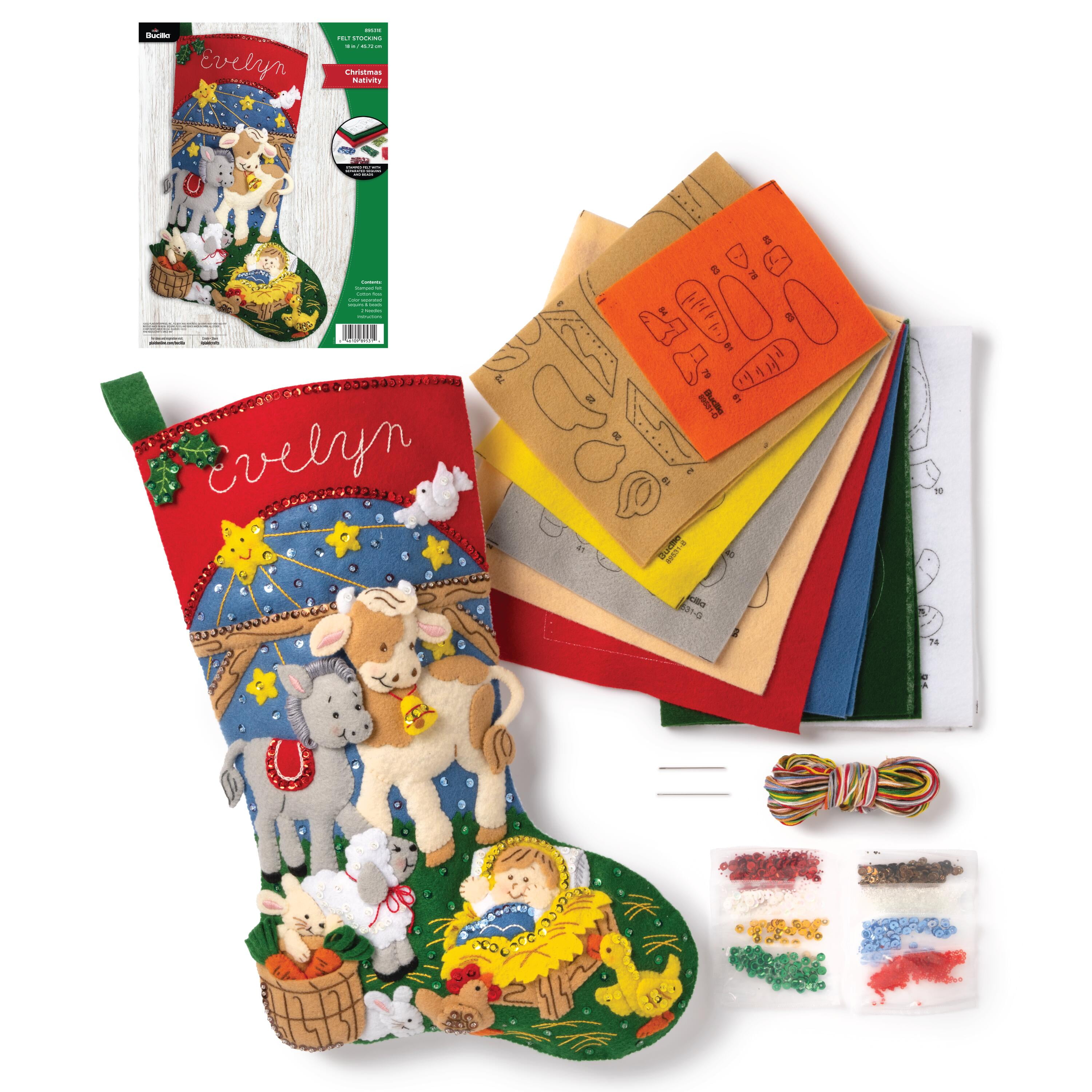 Bucilla Christmas Nativity 18 in Multicolor Felt Stocking Kit