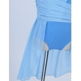 thumbnail image 6 of Lejafay Kids Girls Lyrical Ballet Dance Dress Sleeveless Halter Neck Gymnastic Leotard Light Blue 6, 6 of 7