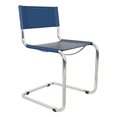 thumbnail image 5 of Breuer Chair Company Mart Stam Cantilever Side Chair w/ Chrome Steel Frame & Blue Bonded Leather by Furnish Theory, 5 of 7
