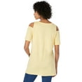 thumbnail image 3 of Woman Within Women's  Plus Size Short-Sleeve Cold-Shoulder Tee Shirt - 30/32, Azure Blue, 3 of 5