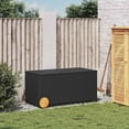 thumbnail image 3 of vidaXL Garden Storage Box with Wheels Black 50.2 Gal Poly Rattan, 3 of 10