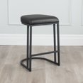 thumbnail image 1 of Dome Art Deco Faux Leather & Metal Counter Stool (Set of 2), 1 of 4