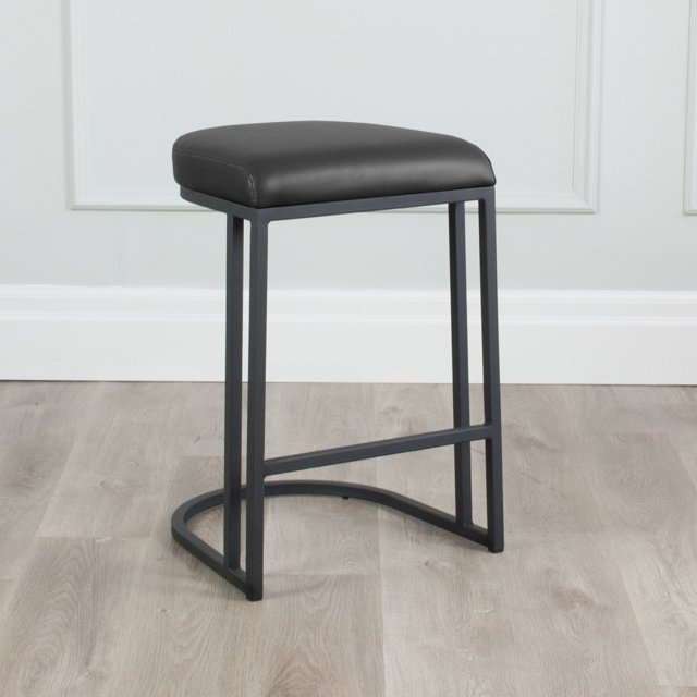 Dome Art Deco Faux Leather & Metal Counter Stool (Set of 2)