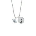 thumbnail image 2 of Delight Jewelry Silvertone Little Bird Initial - G - Silvertone Script Initial Disc - T - Charm Necklace, 20"+3", 2 of 4