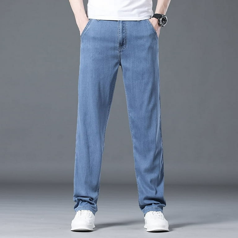 Winter Snow Mens Thermal Fleece Denim Pants Warm, Stretchy
