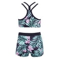 thumbnail image 2 of iiniim Kids Girls Bathing Suit 2 Pieces Crop Tank Top with Booty Shorts Set Swimming Costume, 2 of 7