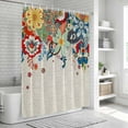thumbnail image 5 of Polyester Fabric Boho Flowers Shower Curtain, Abstract Ethnic Vintage Bohemian Floral Waterproof Bathtub Curtain Bathroom Decor Set with Hooks 72 x 84 Inches, 5 of 6
