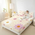 thumbnail image 5 of Feelyou Princess Groovy Flower Twin Sheet Sets, Cartoon Daisy Floral Twin Fitted Sheet, Teens Kids Girls Women Flat Sheet, Luxury Bedroom Decor, 3 Pieces, 5 of 8