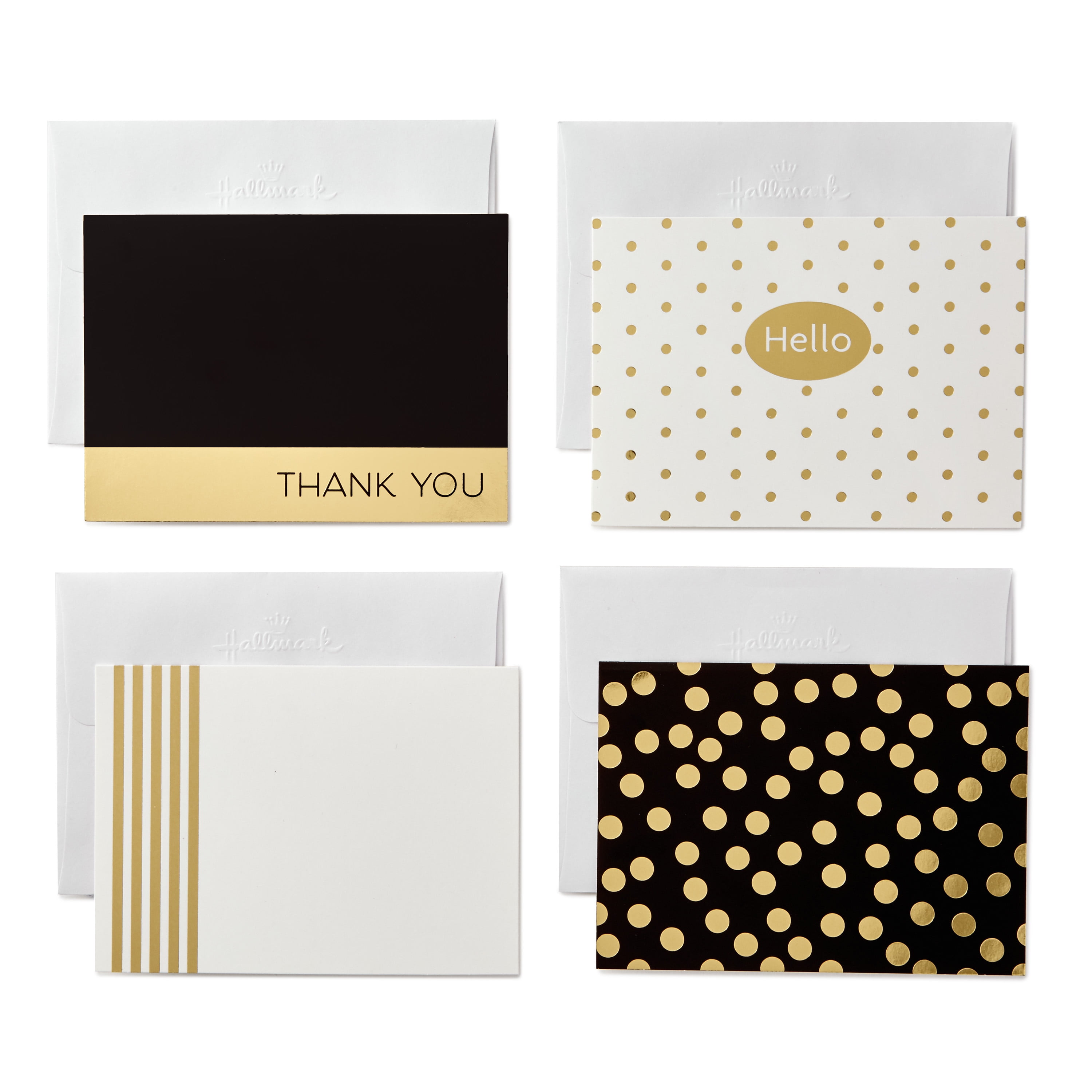 Hallmark Blank Note Cards and Thank-You Notes, Modern Stripes and Dots, 40 ct.