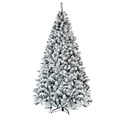 thumbnail image 1 of Costway 7.5ft Premium Snow Flocked Hinged Artificial Christmas Tree Unlit w/ Metal Stand, 1 of 10