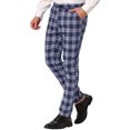 thumbnail image 5 of INSPIRE CHIC Men's Plaid Pants Casual Slim Fit Flat Front Check Dress Trousers, 5 of 6