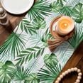 thumbnail image 3 of Monstera Leaves Table Runner 70 Inches, Summer Palm Leaf Botanical Wooden Grey Bed Runner Dresser Scarves Tabletop for Indoor Outdoor Parties/Ceremony/Banquet, 13" x 70", 3 of 9