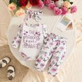 thumbnail image 2 of masbird Newborn Baby Girl Outfits Rib Knit Ruffle Romper with Pants and Headband Set 3Pcs Fall Winter Clothes 0 3 6 12 18 24 Months,White,0-3 M, 2 of 9