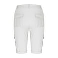 thumbnail image 5 of Tianiyouqing Women Cargo Shorts Dressy High Waisted Elastic Waist Knee Length Flowy Workout Shorts Pull on Walking Hiking Shorts with 6 Pockets White S, 5 of 5