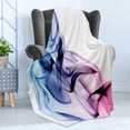 thumbnail image 4 of Abstract Soft Flannel Fleece Throw Blanket, Surreal Artwork Colorful Smoke Flow Swirl Contemporary Print, Cozy Plush for Indoor and Outdoor Use, 70" x 90", Fuchsia Blue, by Ambesonne, 4 of 5