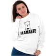 thumbnail image 4 of Llamaste Namaste Spiritual Llama Unisex Plus Fleece Graphic Sweatshirt Brisco Brands 5X, 4 of 5
