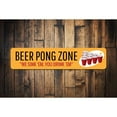 thumbnail image 1 of Beer Pong Zone Novelty Decor, Metal Wall Sign - 4x18 Inches, 1 of 4