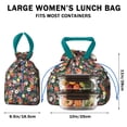 thumbnail image 5 of Pioneer Flower Floral Print Pattern Drawstring Lunch Bag Women - Drawstring Lunch Bag Insulated for Work Office - Stain-Resistant Large Lunchbags for Women with Multi-Pockets, 5 of 6