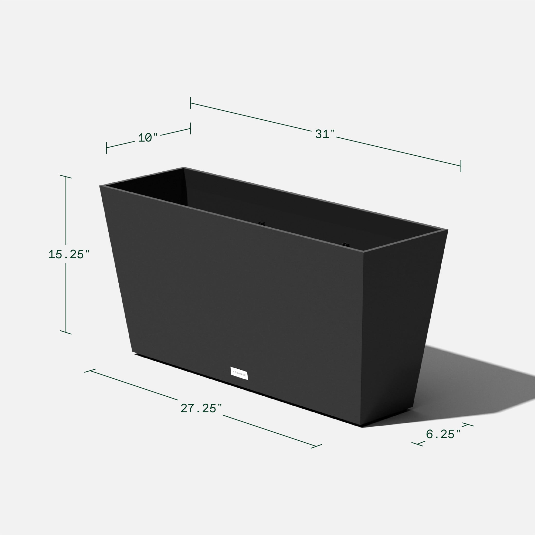 Veradek Pure Series Midori 31" Plastic Planter - Black