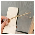 thumbnail image 1 of Women Fashion Computer Glasses Rimless Cutting Lens Eyewear Gaming Eyeglasses  Gold, 1 of 6
