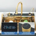 thumbnail image 4 of Brushed Gold Stainless Steel 30" Drop In Kitchen Sink Top Mount Single Bowl w/Kitchen Facuet, 4 of 28