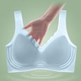 thumbnail image 5 of BYHONG Women's Ice Silk Seamless Cold Feeling Thin Soft Support Breathable Comfortable Bra Fixed Underwear Bras for Women Light Blue L, 5 of 9