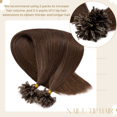 thumbnail image 4 of Benehair Thick 1g Keratin Nail U Tip 100% Remy Human Hair Extensions Pre Bonded Fusion Glue Seamless 100G Brown 16"-24", 4 of 13
