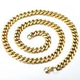 thumbnail image 5 of 3/5/7/9/11mm Wide 18"-24" Mens Stainless Steel Gold Tone Chain Cuban Curb Necklace, 5 of 6